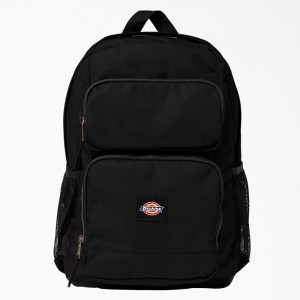 Kids' Dickies Double Pocket Backpack Black | 825469NZF