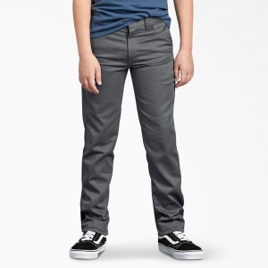 Kids' Dickies FLEX Skinny Fit Pants Grey | 875691VJD