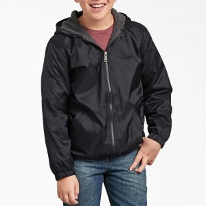 Kids' Dickies Fleece Lined Jacket Black | 824716QEG