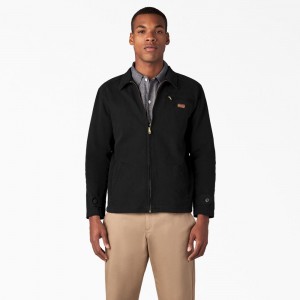 Men's Dickies 1922 Brushed Twill Jacket Black | 513048PQX