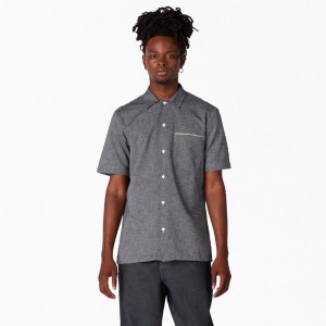 Men's Dickies 1922 Short Sleeve Shirt Grey | 537409BZG