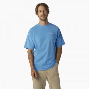 Men's Dickies Bandon Short Sleeve T-Shirt Blue | 952406EKA