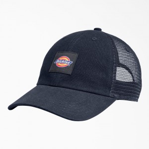 Men's Dickies Canvas Trucker Hat Navy | 921738QGX