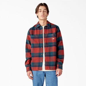 Men's Dickies Coaling Wool Blend Shirt Red | 295176CSO