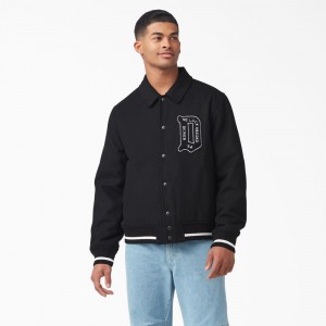 Men's Dickies Collegiate Jacket Black | 942708XOR