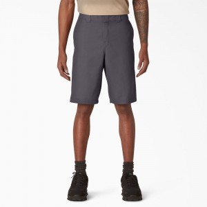 Men's Dickies Cooling Active Waist Shorts Grey | 938204GFK