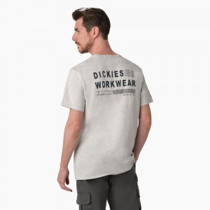 Men's Dickies Cooling Performance Graphic T-Shirt Grey | 359718HYQ