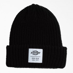 Men's Dickies Cuffed Fisherman Beanie Black | 831679VYL