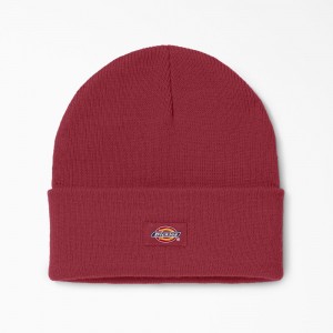 Men's Dickies Cuffed Knit Beanie Red | 182396SHP