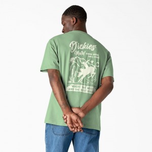 Men's Dickies Dighton Graphic T-Shirt Green | 659710ASF