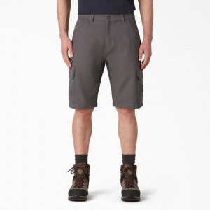 Men's Dickies DuraTech Ranger Relaxed Fit Duck Shorts Grey | 857260KIP