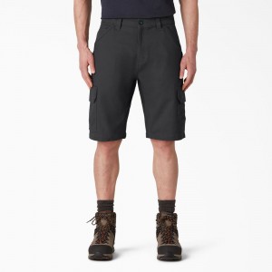 Men's Dickies DuraTech Ranger Relaxed Fit Duck Shorts Black | 657194UCP