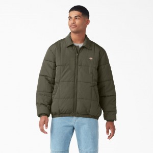 Men's Dickies Eisenhower Puffer Jacket Green | 981406DFI