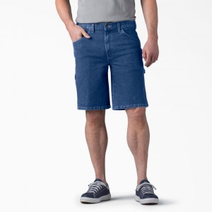 Men's Dickies FLEX Active Waist Relaxed Fit Carpenter Shorts Blue | 231896GMN