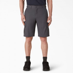 Men's Dickies FLEX Cooling Active Waist Regular Fit Cargo Shorts Grey | 947852SZU