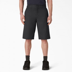 Men's Dickies FLEX Cooling Active Waist Regular Fit Shorts Black | 586301SRQ