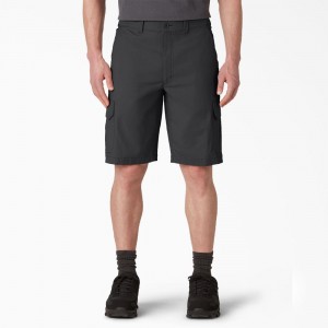 Men's Dickies FLEX Cooling Regular Fit Cargo Shorts Black | 016258DMU