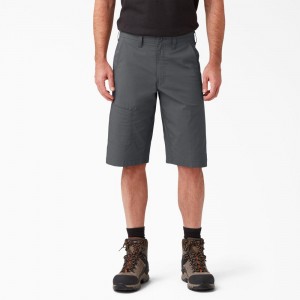 Men's Dickies FLEX Cooling Regular Fit Utility Shorts Grey | 627915VRM