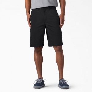 Men's Dickies FLEX Cooling Regular Fit Utility Shorts Black | 065947HCG