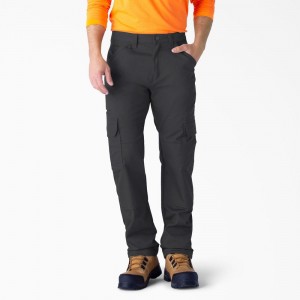 Men's Dickies FLEX DuraTech Relaxed Fit Duck Cargo Pants Black | 235879KYL