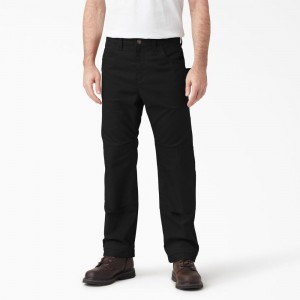 Men's Dickies FLEX DuraTech Relaxed Fit Duck Pants Black | 689137REC