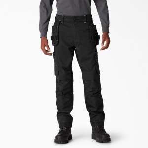 Men's Dickies FLEX Performance Workwear Regular Fit Holster Pants Black | 145672IEZ