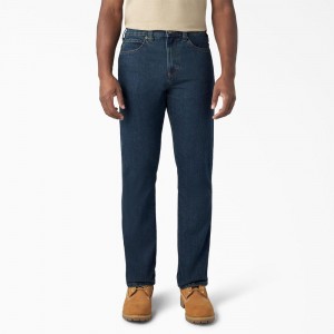 Men's Dickies FLEX Regular Fit 5-Pocket Jeans Blue | 209417MPJ