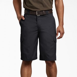 Men's Dickies FLEX Regular Fit Cargo Shorts Black | 328956JRA