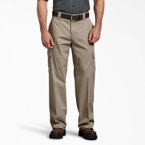 Men's Dickies FLEX Relaxed Fit Cargo Pants Grey | 604859TLY