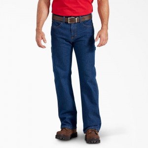 Men's Dickies FLEX Relaxed Fit Carpenter Jeans Blue | 623581GXN