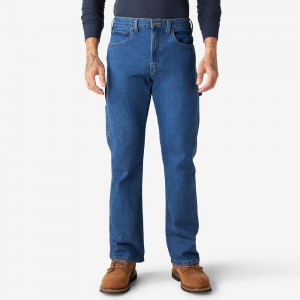 Men's Dickies FLEX Relaxed Fit Carpenter Jeans Blue | 708614SAK