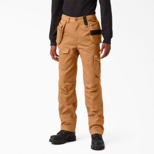 Men's Dickies FLEX Temp-iQ 365 Regular Fit Duck Pants Brown | 520741JGC