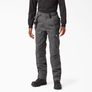 Men's Dickies FLEX Temp-iQ 365 Regular Fit Duck Pants Grey | 507296ZHQ