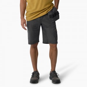 Men's Dickies FLEX Temp-iQ® 365 Regular Fit Tech Duck Shorts Grey | 436012VCS