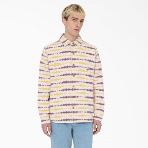 Men's Dickies Falkville Long Sleeve Shirt Yellow | 150267LPH