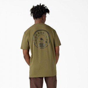 Men's Dickies Full Throttle Heavyweight T-Shirt Green | 741352JSL