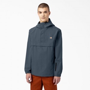 Men's Dickies Glacier View Anorak Pullover Jacket Blue | 356084LYK