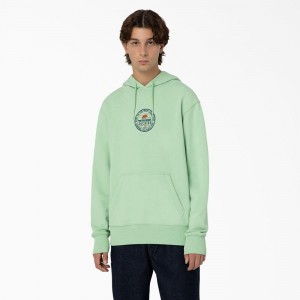 Men's Dickies Greensburg Graphic Hoodie Green | 829103ILS