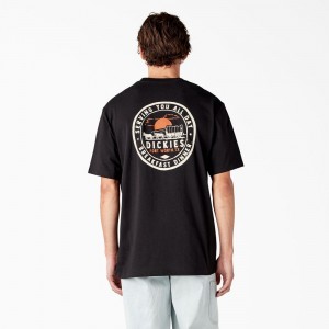 Men's Dickies Greensburg Graphic T-Shirt Black | 406893QXY