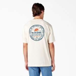 Men's Dickies Greensburg Graphic T-Shirt Beige | 905314HRX