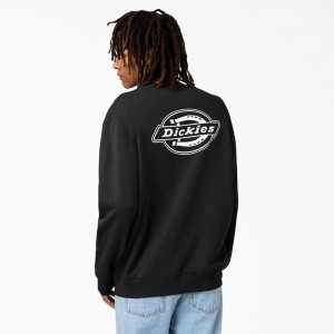 Men's Dickies Holtville Sweatshirt Black | 984613AMX