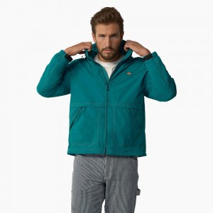 Men's Dickies Jackson Windbreaker Jacket Turquoise | 405917KTH