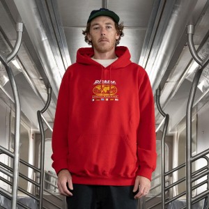 Men's Dickies Jake Hayes Graphic Hoodie Red | 072631CYU