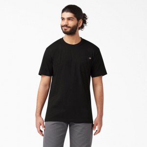 Men's Dickies Lightweight Short Sleeve Pocket T-Shirt Black | 198543BKR