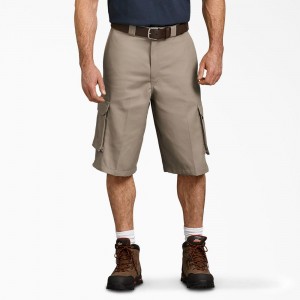 Men's Dickies Loose Fit Cargo Work Shorts Grey | 532816ZSY