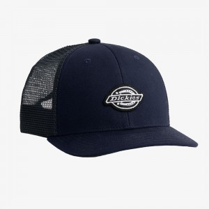 Men's Dickies Low Pro Logo Trucker Hat Navy | 829436PTL