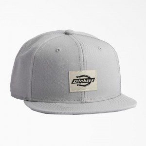 Men's Dickies Mid Pro Flat Brim Hat White | 968174XHF