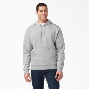 Men's Dickies Midweight Fleece Hoodie Grey | 612798WRK