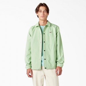 Men's Dickies Oakport Coaches Jacket Green | 390687GMF