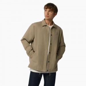 Men's Dickies Oakport Coaches Jacket Khaki | 692704RCU